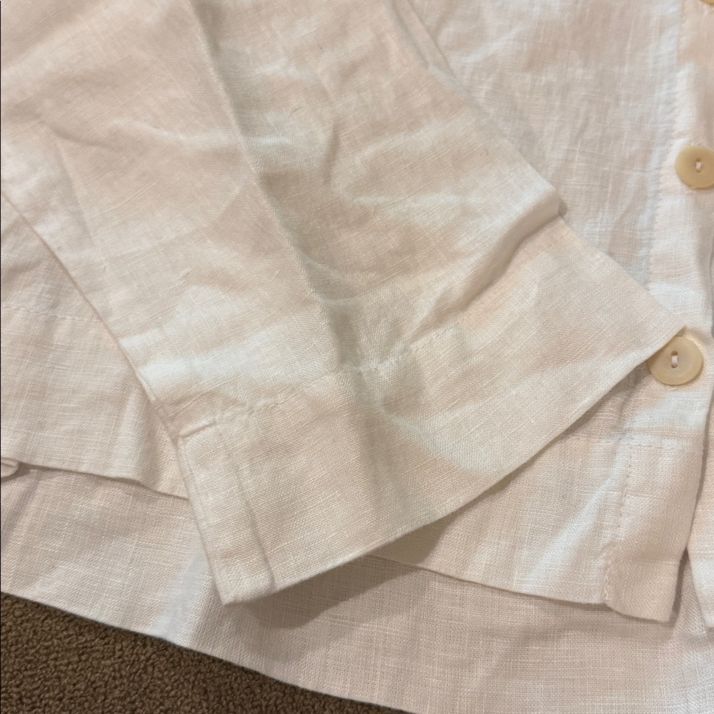 Flax Women’s 100% Linen Long Sleeve Top Shirt Size Medium Button (TD) - Picture 2 of 6